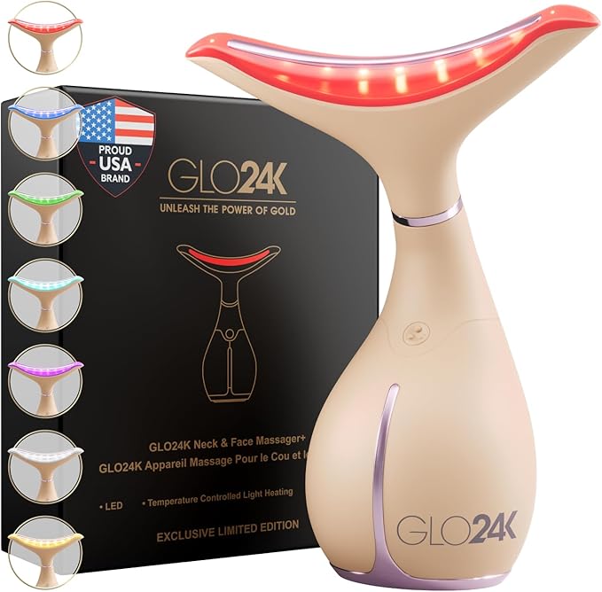 GLO24K 7 Color Beauty Device – Triple LED Action & Vibration Technology Facial by GLO24K