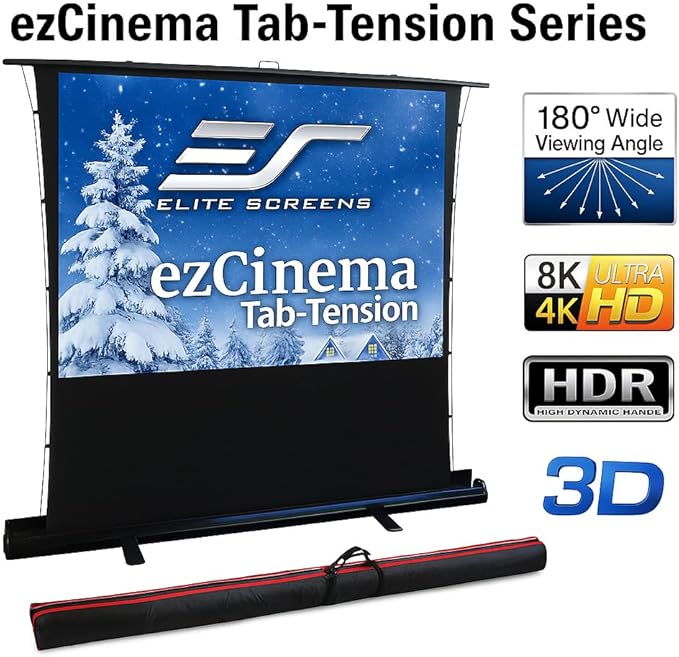 Elite Screens ezCinema Tab-Tension, Tab-Tensioned Scissor-Backed, Manual Pull - Image 2