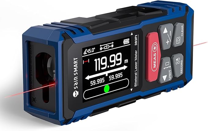 SainSmart Dual Laser Measuring Tool, 393Ft Red Bilateral Distance Meter by SainSmart