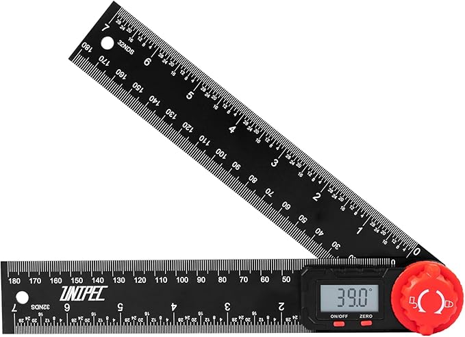 UNIPEC Digital Angle Finder Protractor, Angle Finder Ruler, 7inch 200mm by UNIPEC