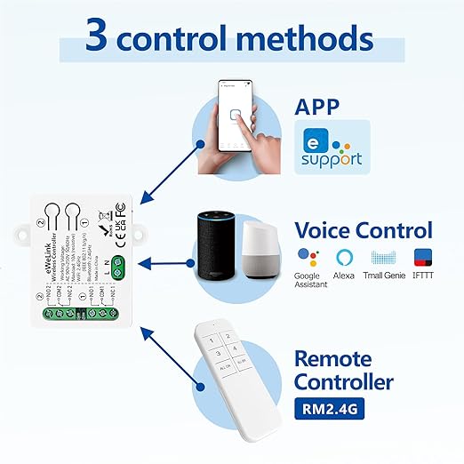 DieseRC 2 Channels WiFi Smart Switch, AC 90V-250V 220V Passive Output Relay - Image 2