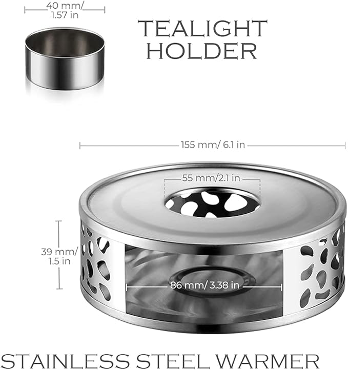 Stainless Steel Teapot Warmer, Metal Teapot Heater - Image 6