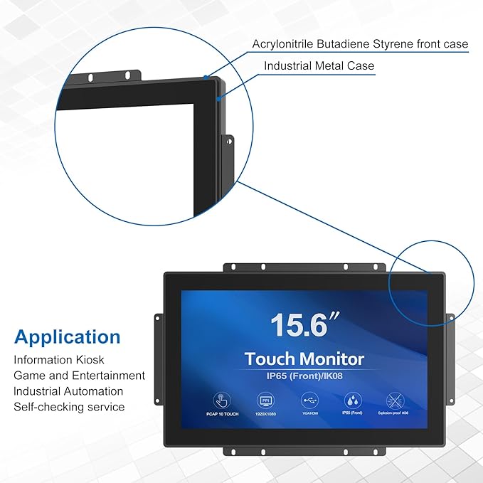 High Brightness 15.6 Inch Industrial Outdoor Open Frame Touch Screen Monitor - Image 5