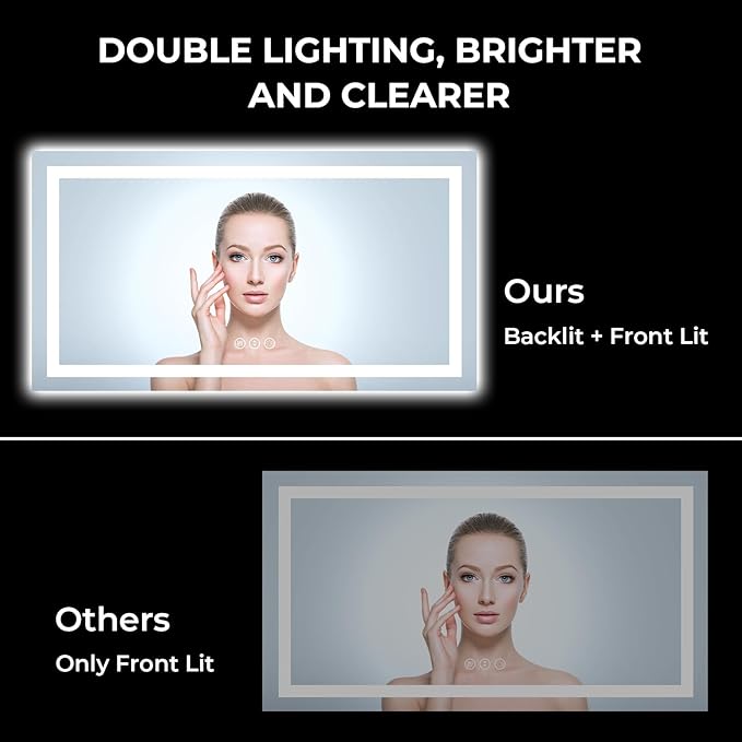 YEELAIT 55x30 Inch LED Bathroom Mirror - Image 3