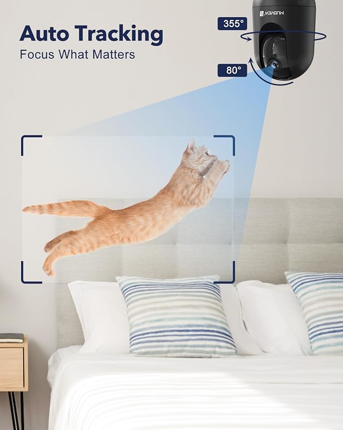MUBVIEW Cameras for Home Security, Indoor Security Camera, 2.4/5GHz WiFi Wired - Image 5