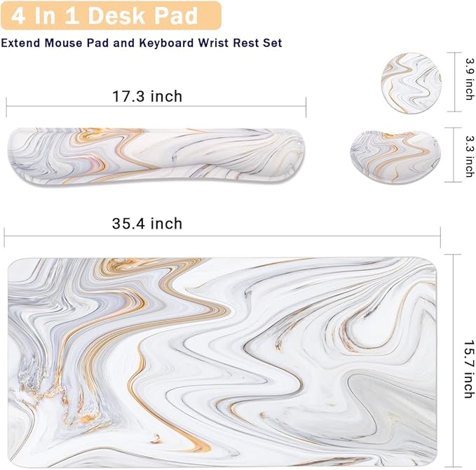 4-in-1 Large Gaming Mouse Pad, Keyboard Wrist Rest Pad & Wrist Support Mousepad - Image 4