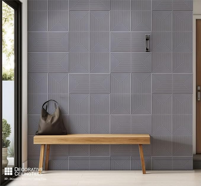 From Plain To Beautiful In Hours 9004 Depth Tier PVC 12 in x 12 in Peel and - Image 3