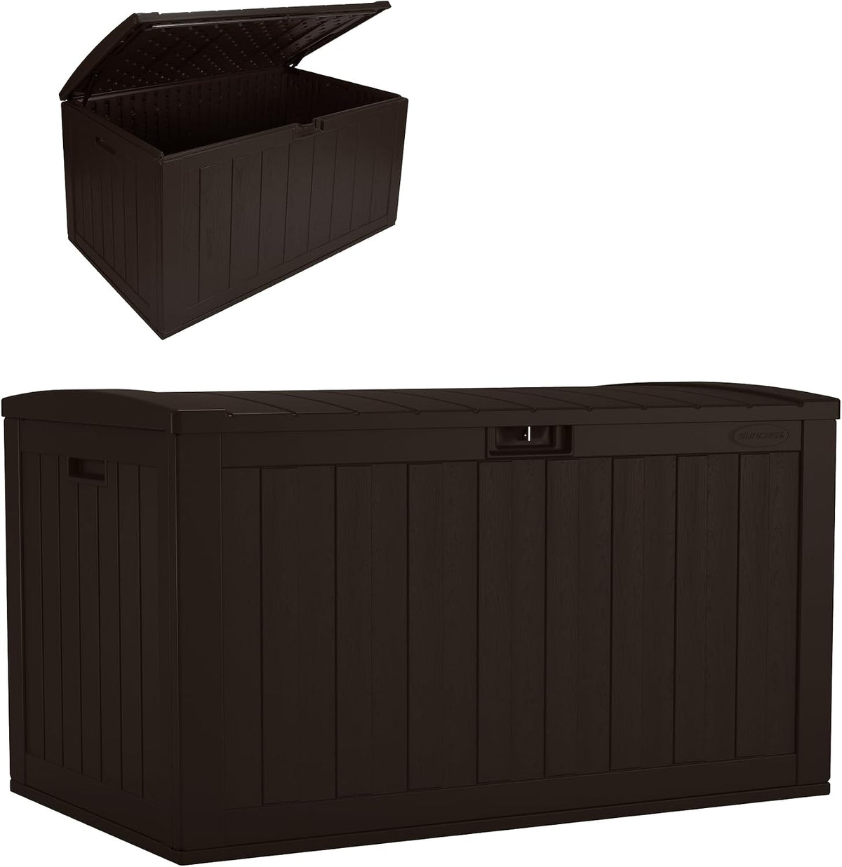 suncast 134-gal. resin extra-large outdoor patio deck box, main product view