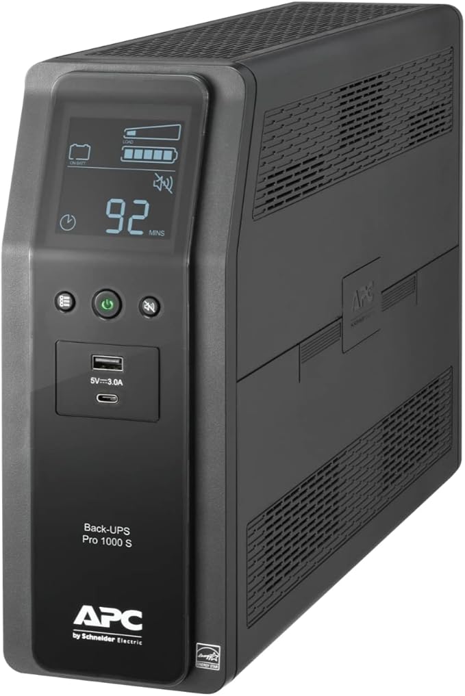 APC UPS Back-UPS Pro, 1000VA Sinewave UPS Battery Backup & Surge Protector - Image 3