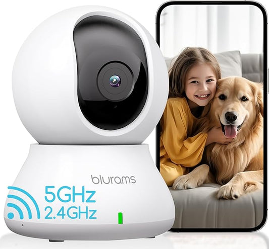 blurams Indoor Security Camera, 5GHz/2.4GHz Dual-Band, 2K PZT Pet Camera by Blurams
