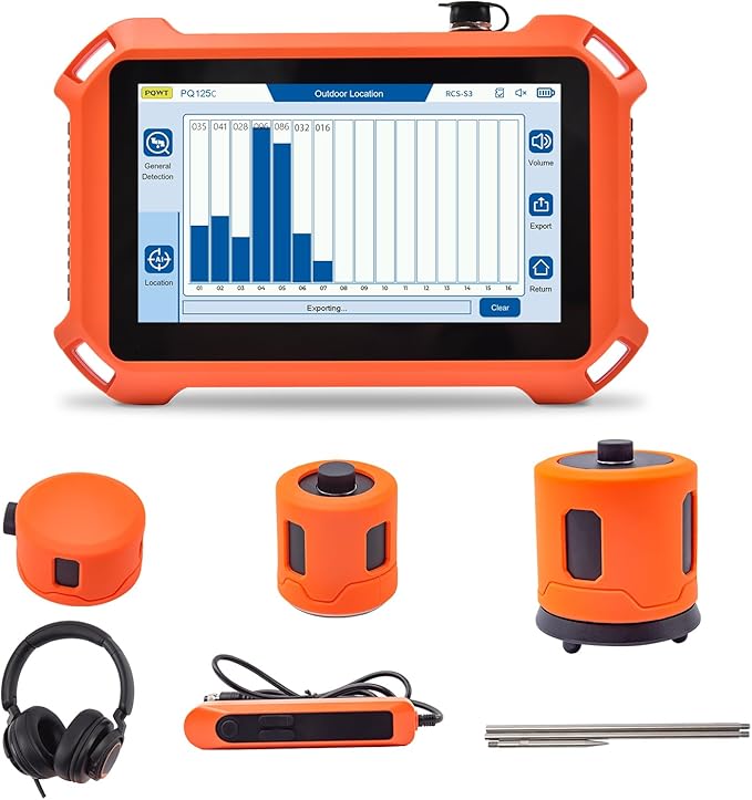 PQWT 125C Water Leak Detector, Indoor & Outdoor Underground Water Pipe Leak by PQWT