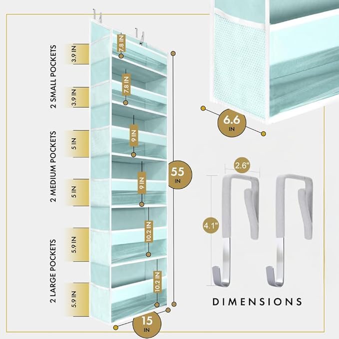 HOMELUX THEORY UPGRADED 6 Tiers Over The Door Organizer Hanging - Image 2