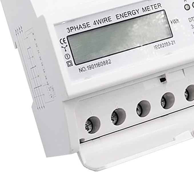 Tyenaza Energy Meter, Digital 3 Phase Energy Meter, LCD Display White ABS - Image 6