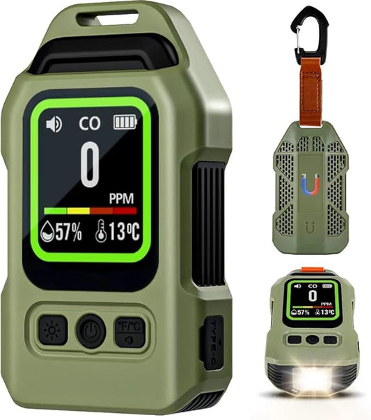 3-in-1 Portable Carbon Monoxide Detector.Visual Alarm by VEAOC