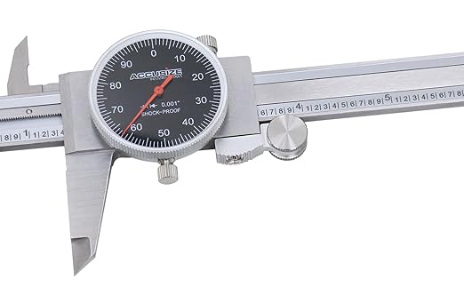 Accusize Industrial Tools 0-6" x 0.001" Dial Caliper, Stainless Steel in Fitted - Image 6