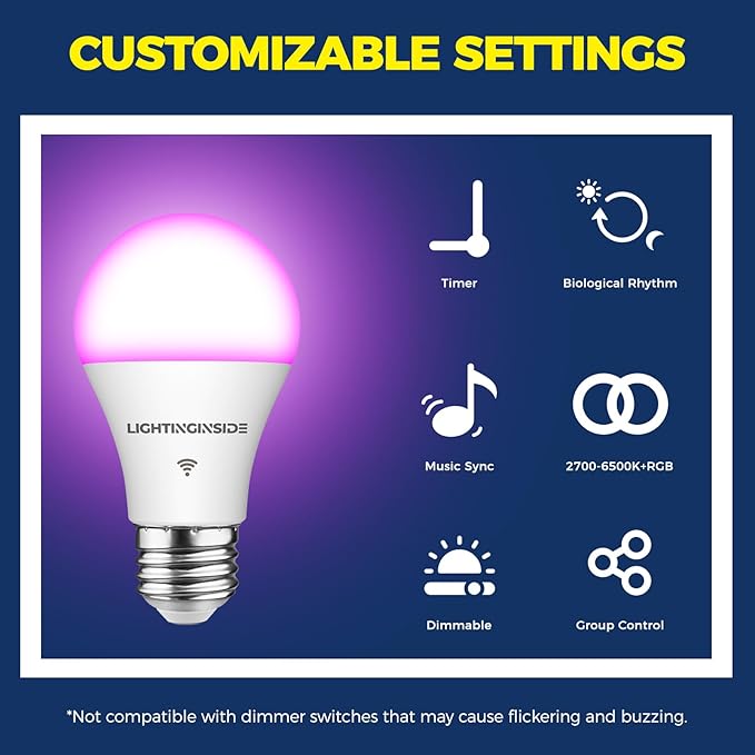 Lightinginside Smart Light Bulbs 6 Pack, Smart Bulb Works - Image 6