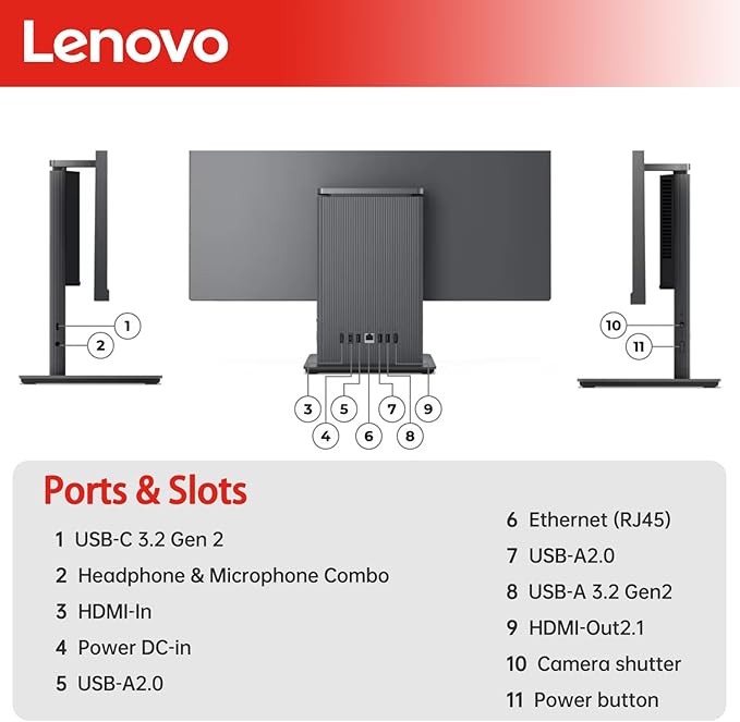 Lenovo IdeaCentre Business All-in-One, AMD Ryzen 5 7535HS, 16GB DDR5 RAM - Image 3