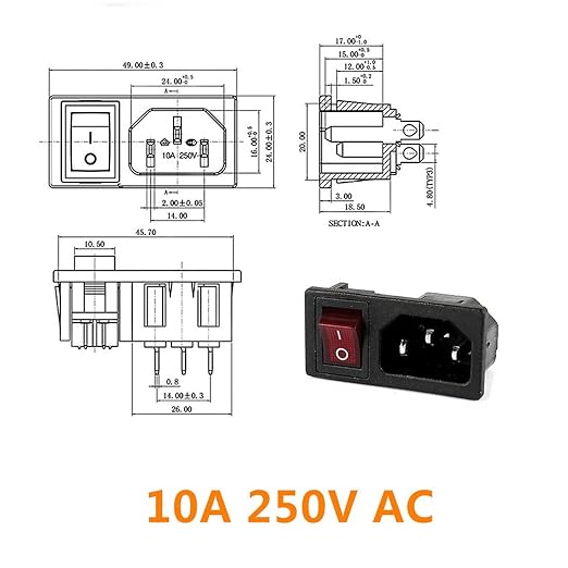 Ganasome 2 Pcs IEC320 C14 Inlet Module Male Power Socket - Image 4