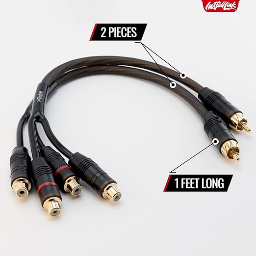 Install Link RCA Audio Cable for Subwoofer or Stereo Cable, Y Adapter 1-Male to - Image 4