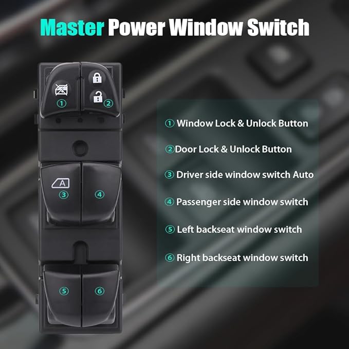 Master Power Door Lock Window Control Switch - Image 2