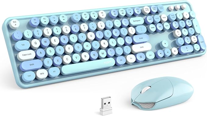 MOFII Wireless Keyboard and Mouse Combo, Retro Keyboard by MOFII