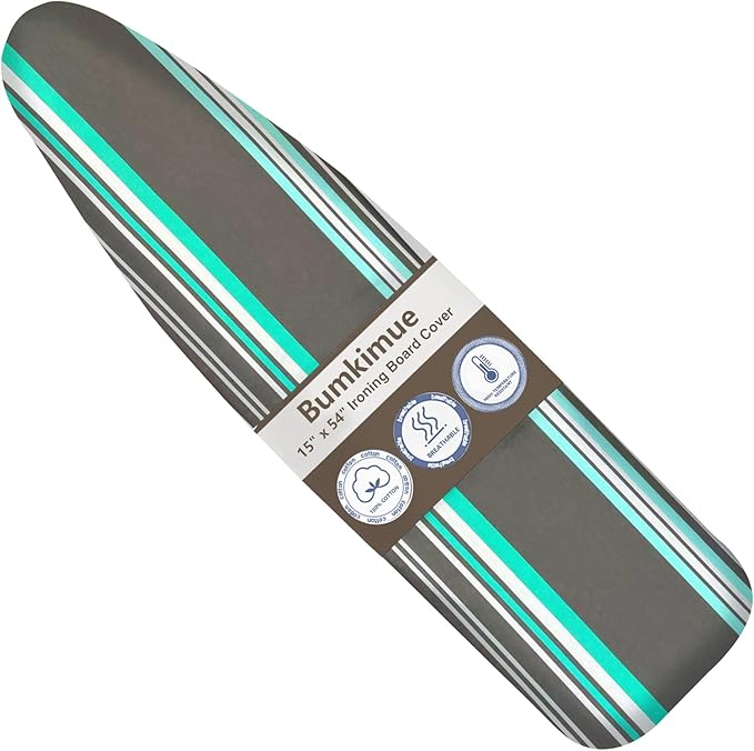 Bumkimue Ironing Board Cover and Pad, Standard Size 15x54 Inches, Heavy Duty by Bumkimue