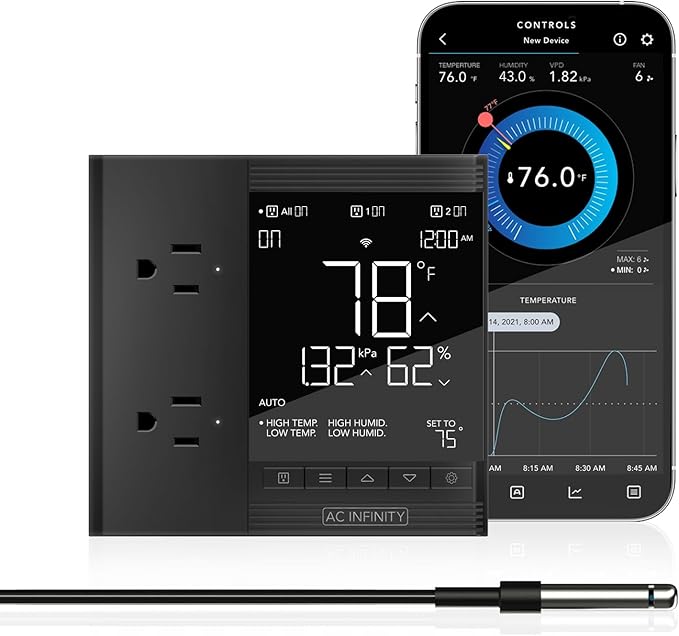 AC Infinity Controller 75 PRO, WiFi Outlet Controller, Independent Programs by ACInfinity