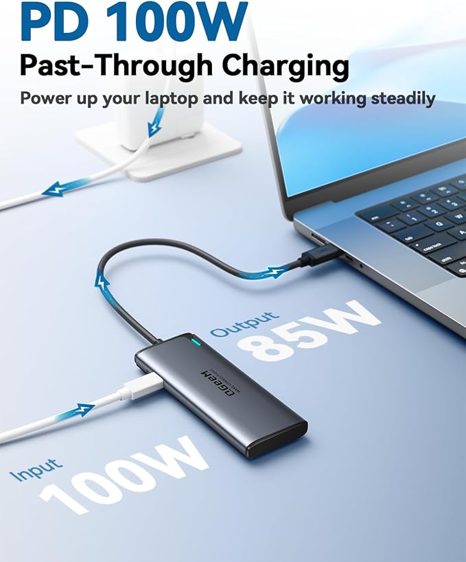 QGeeM USB C Hub, Type C Splitter Extender - Image 5
