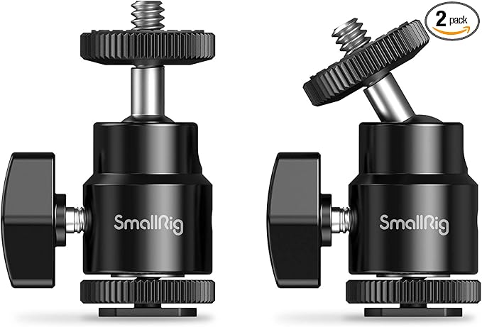 SmallRig 1/4" Camera Hot Shoe Mount, Ballhead Tripod by SmallRig