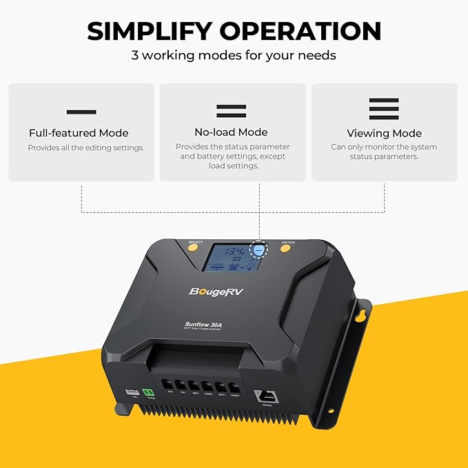 BougeRV MPPT Solar Charge Controller 30A, w/ Low-Temp Cut-Off, APP Control - Image 6