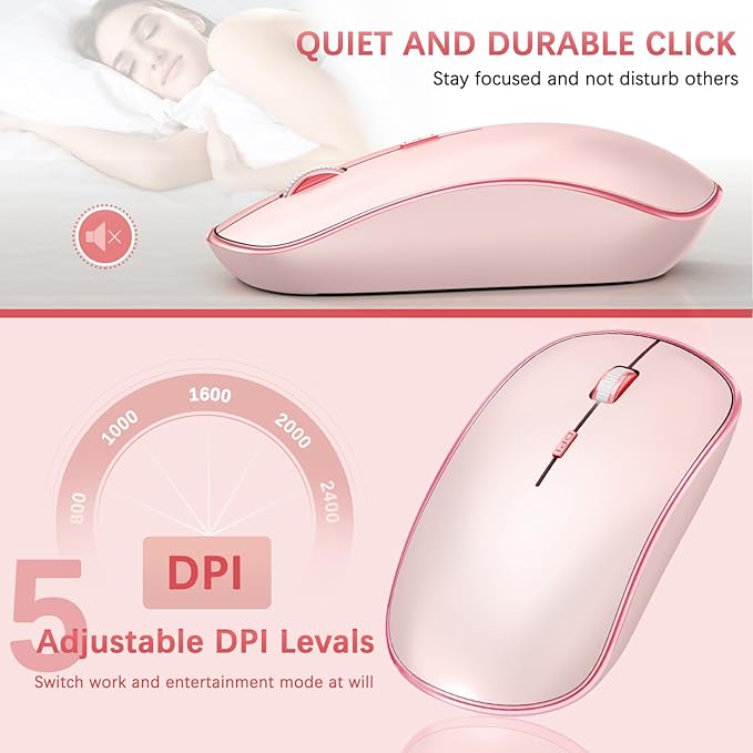 Wireless Keyboard and Mouse, 2.4G Full Size and Portable Wireless Keyboard - Image 4