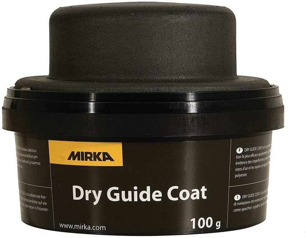 Mirka Dry Guide Coat Black, For Auto Body Sanding on Light Surfaces, 100g | Reveals Scratches, Pinholes and Low Spots in Primer & Filler; Flexible Applicator Applies Evenly with No Dry Time or Masking