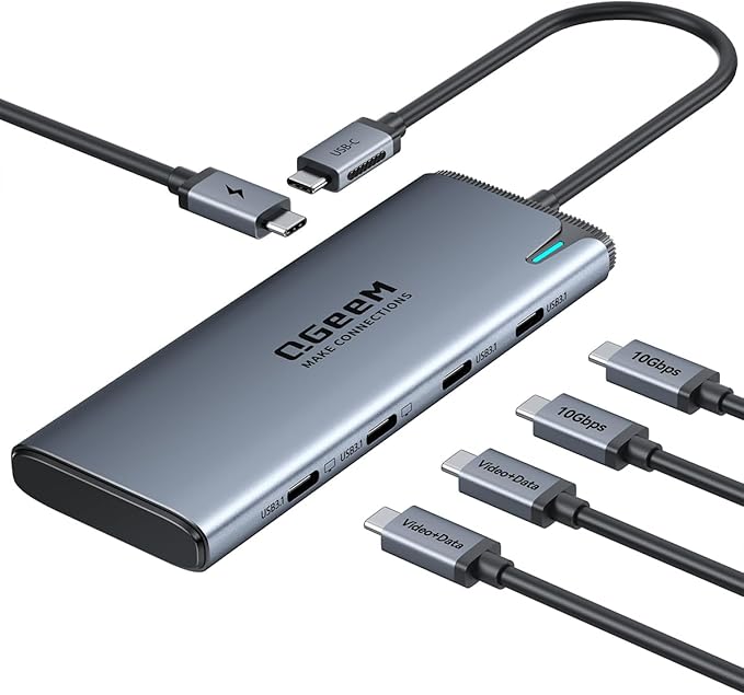 QGeeM USB C Hub, Type C Splitter Extender by Redaw