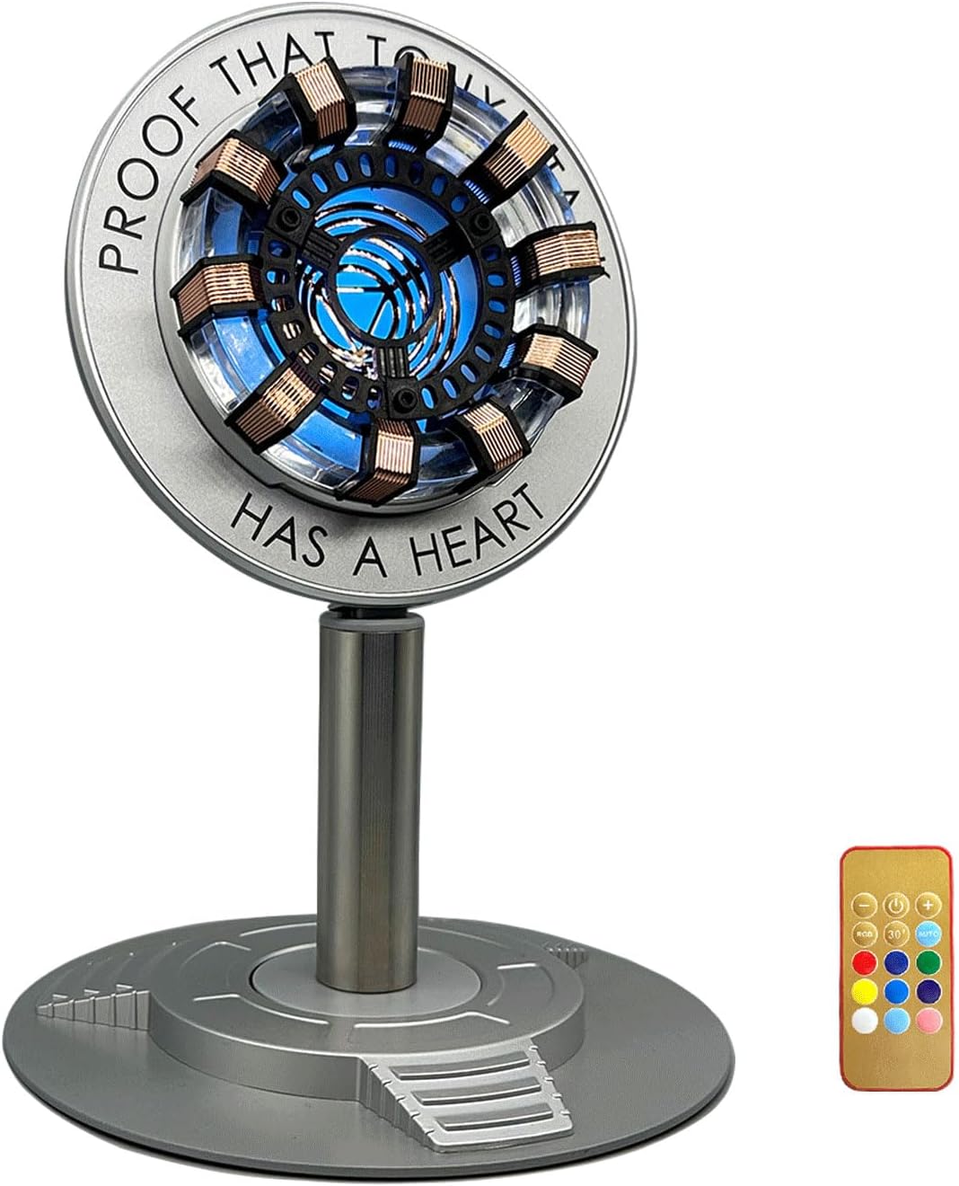 Moonacy Arc Reactor Night Light, Rechargeable Superhero Lamp, Gifts | Multi-Color Room Decor, Rotatable Display Light for Desks and Shelves, With Touch/Remote Control.