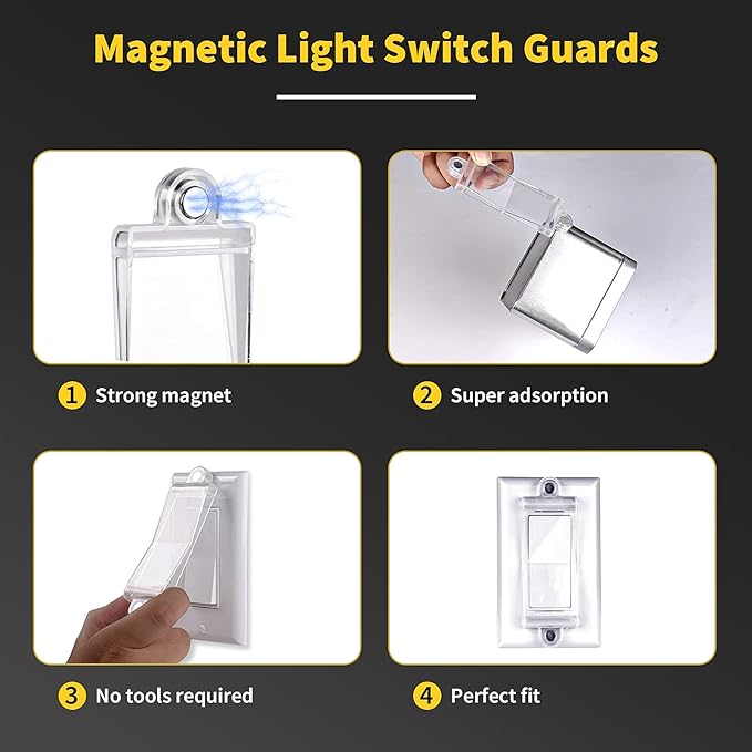 Magnetic Light Switch Guard Cover, Light Switch Guard, Light Switch Blocker - Image 3