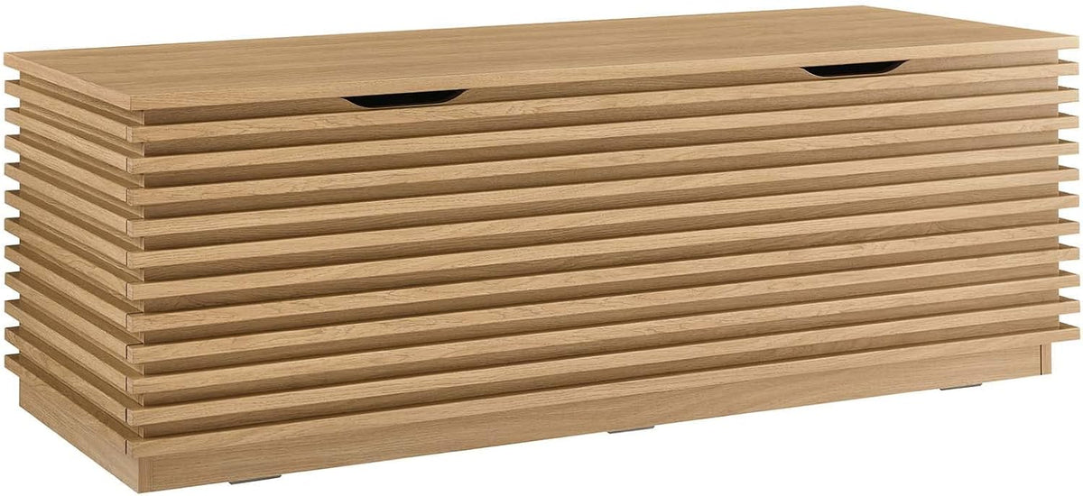 modway render 47" wood grain storage bench in, main product view