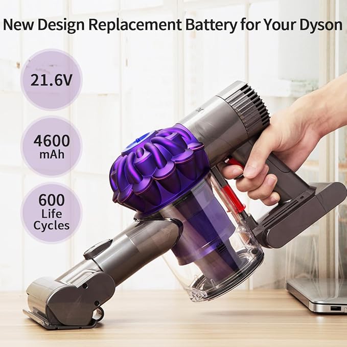 Battery Replacement for Dyson V6, 21.6V 4600mAh Li-ion Battery Compatible - Image 5