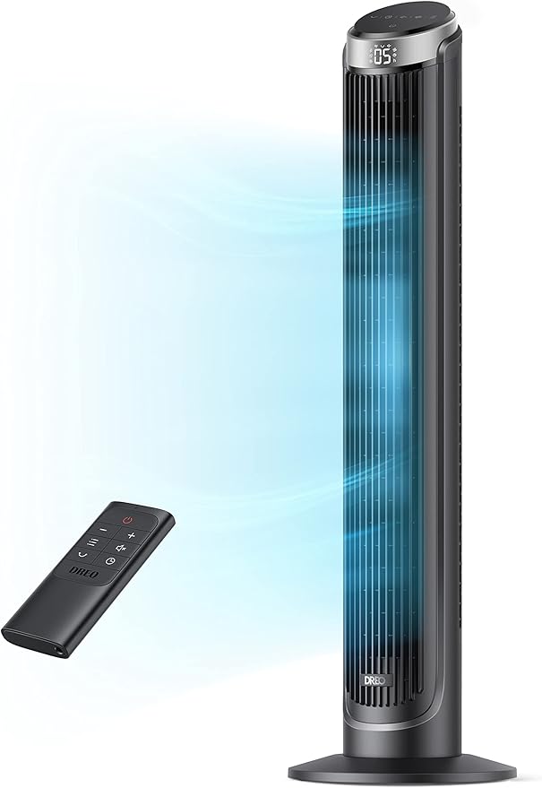Dreo Tower Fan for Bedroom, 90° Oscillating Fans that Blow Cold Air, 5 Speeds by DREO