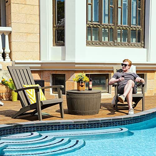 yitahome 33 gallon round deck box, side view