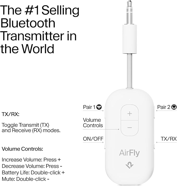 AirFly Pro 2 – Bluetooth Adapter, Pair 2 AirPods or Wireless Headphones – 3.5mm - Image 3