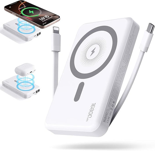 2026 Magnetic Wireless Power Bank, 16800mAh Portable Charger by Tryetas
