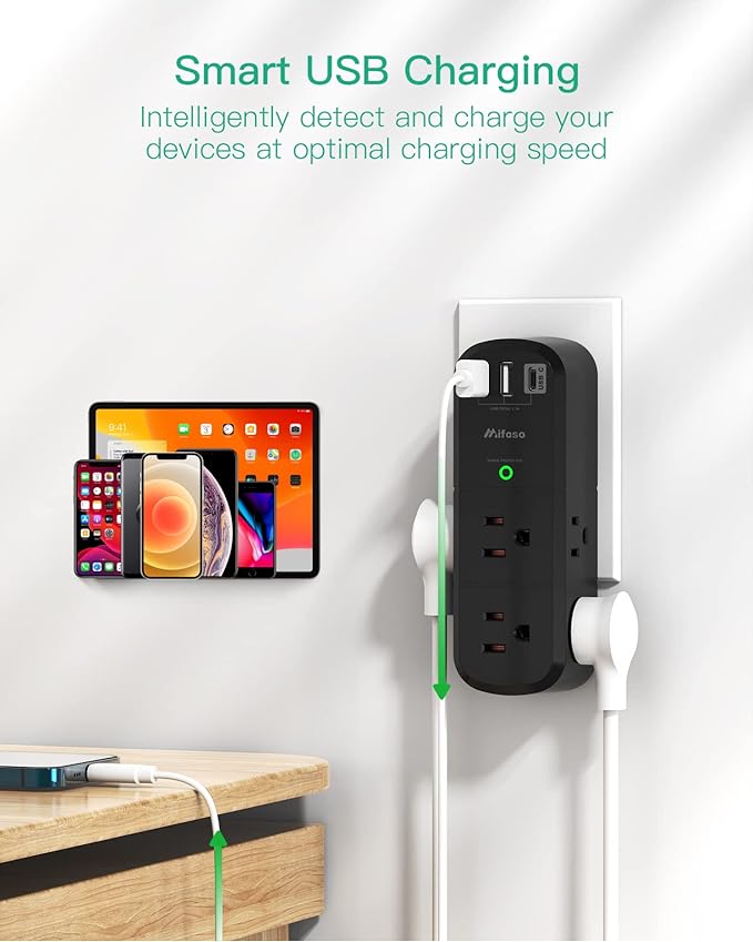 USB Outlet Extender Surge Protector - - Image 3