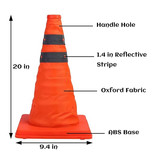 Sunnyglade 4 Pack 20 inch Collapsible Traffic Cones Multi Purpose Pop up - Image 2
