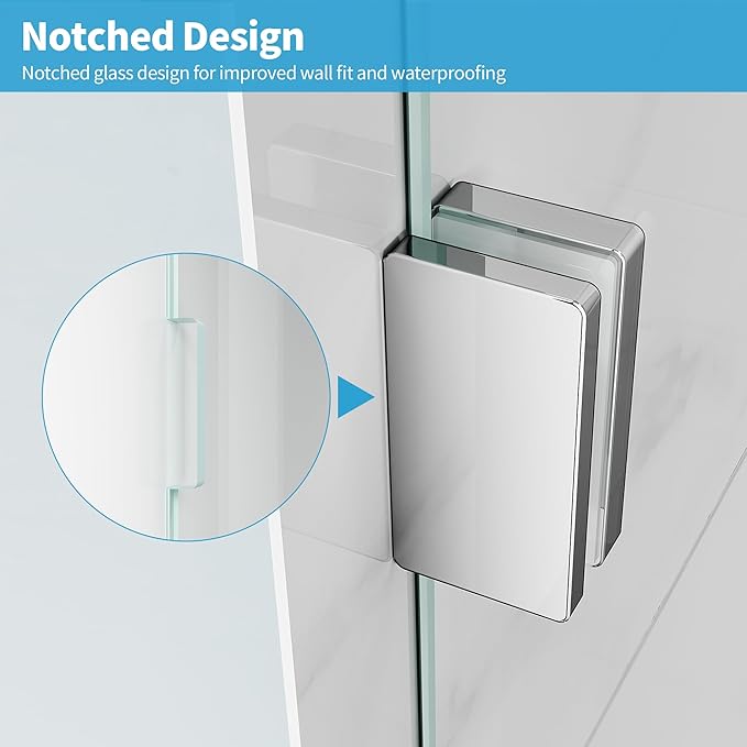Shower Glass Panel, Frameless Walk in Shower Door - Image 4
