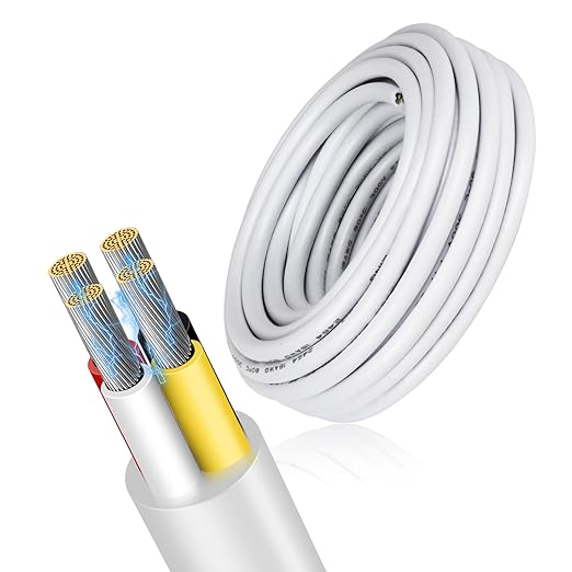 16 Gauge 4 Conductor Electrical Wire, 16.4FT Low Voltage 16/4 Tinned Copper by RESHAKE