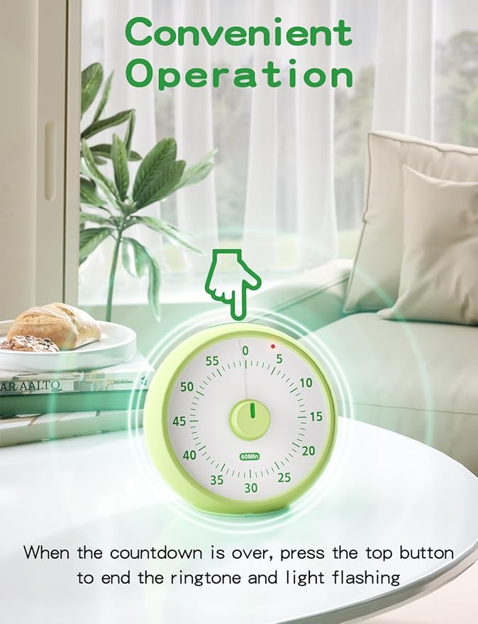 Visual Timer for Kids, 60-Minute Countdown Timer for Classroom Office Kitchen - Image 5