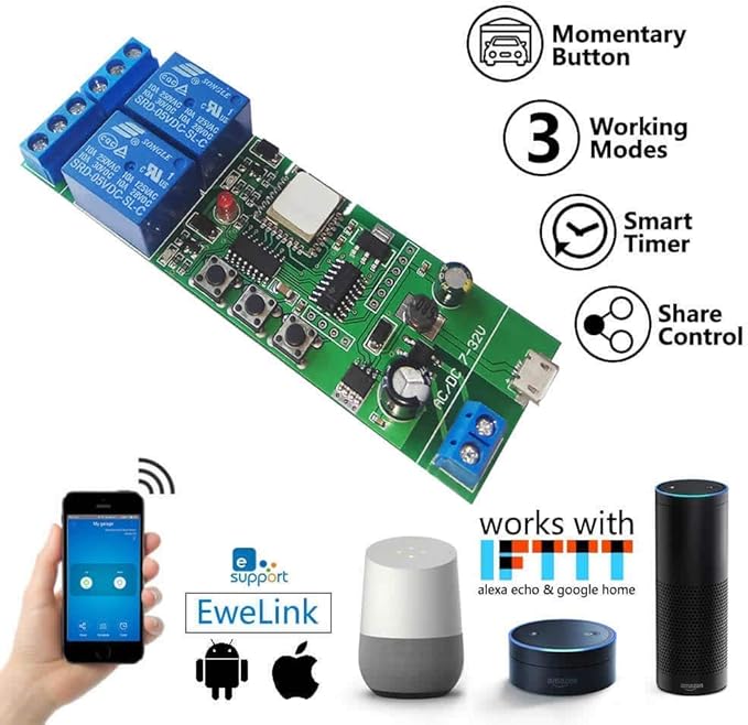 Newgoal Wireless Jog Relay momentary/self-Locking Switch Module DIY Smart Home - Image 2
