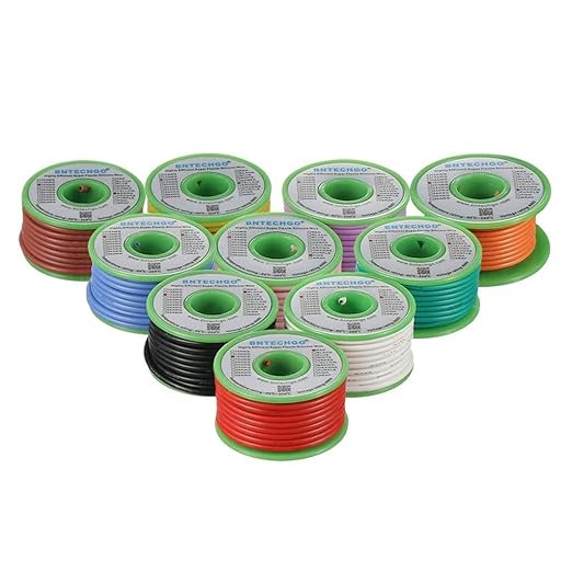 BNTECHGO 16 Gauge Silicone Wire Kit 10 Color Each 25 ft Flexible 16 AWG by BNTECHGO