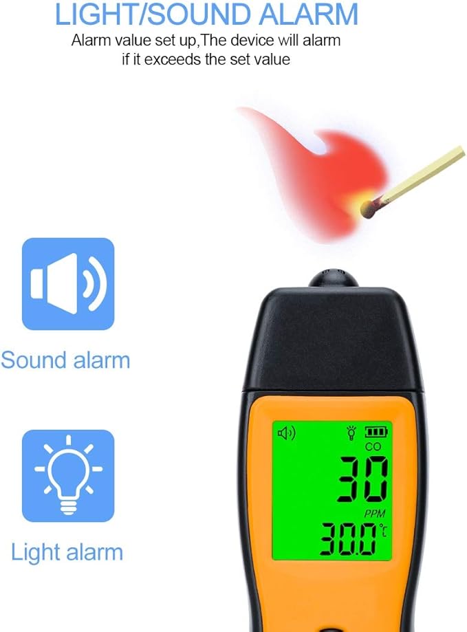 Cheffort Handheld Carbon Monoxide Meter, Portable Carbon Monoxide Detector - Image 4