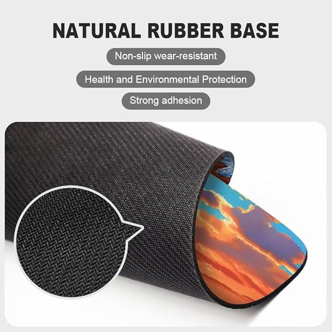 sea Wave Square Mouse pad, Waterproof, Anti Slip Rubber Base, Computer Mouse pad - Image 4